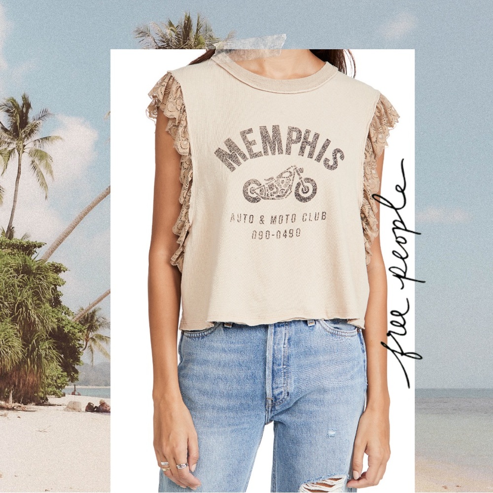 🌟Free People Rock with You Tee - Birch Combo🌟